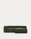 Sofà Blok 2 places de pana gruixuda chaise longue dret verd 240 cm FSC Mix Credit