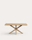 Table Argo en plaqué chêne blanchi et pieds en acier effet bois 180 x 100 cm