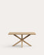 Table Argo en plaqué chêne blanchi et pieds en acier effet bois 160 x 90 cm