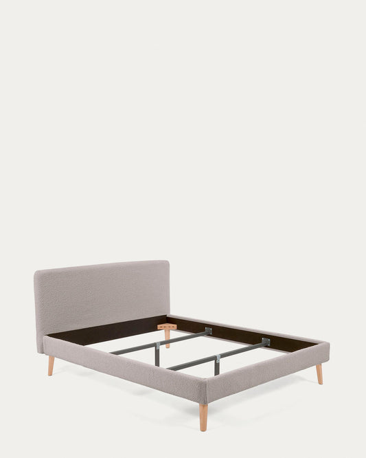 Funda llit Dyla de borreguet gris clar per a matalàs de 160 x 200 cm