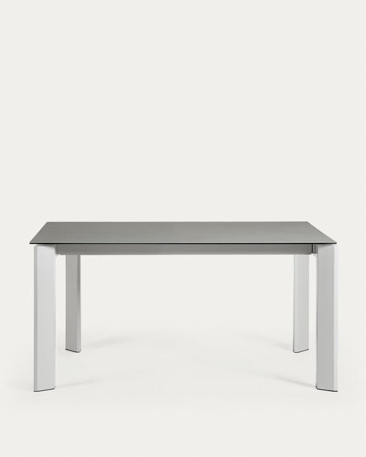 Taula extensible Axis porcellànic acabat Hydra Plom potes gris 160 (220) cm