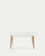 Taula extensible Oqui MDF lacat blanc i potes fusta massissa de faig 160 (260) x 100 cm