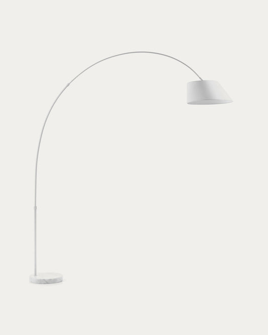 Llum de peu May d'acer amb base de marbre blanc