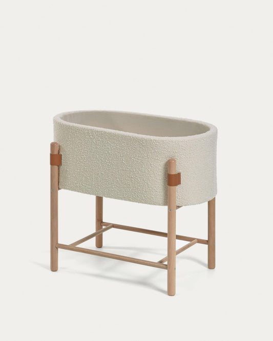 Moisès Adara de pell de borreguet blanc i fusta massissa de faig 69 x 46 cm