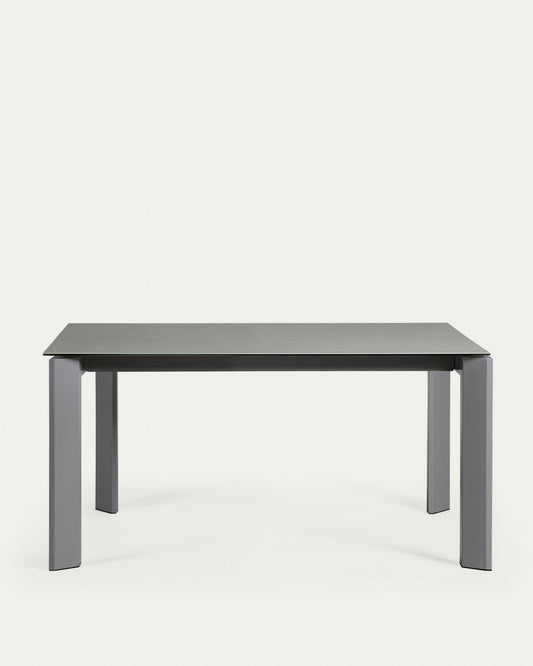 Taula extensible Axis porcellànic acabat Hydra Plom potes antracita 160 (220) cm