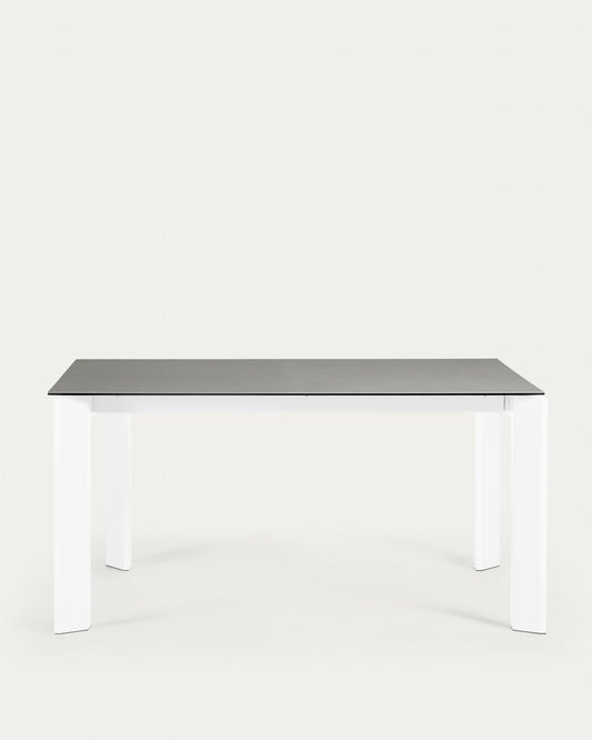 Taula extensible Axis porcellànic acabat Hydra Plom potes blanc 160 (220) cm