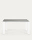Taula extensible Axis porcellànic acabat Hydra Plom potes blanc 160 (220) cm