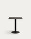 Table d'extérieur Esilda noire avec pied en métal et finition peinte noire 70 x 70 x 70 cm