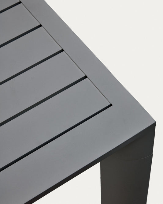 Taula d'exterior Culip d'alumini amb acabat gris 220 x 100 cm