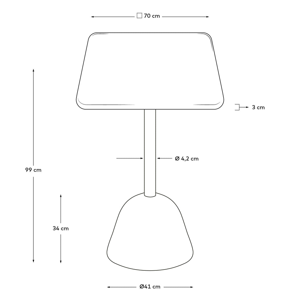 Mesa alta de bar Saura de terrazo blanco con sobre de terrazo blanco 95 x 70 x 70 cm