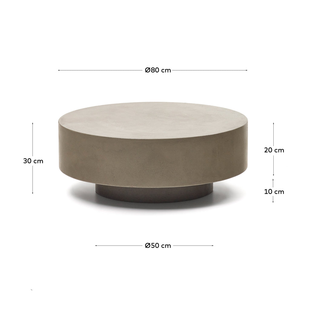 Table basse ronde Garbet en ciment Ø 80 cm