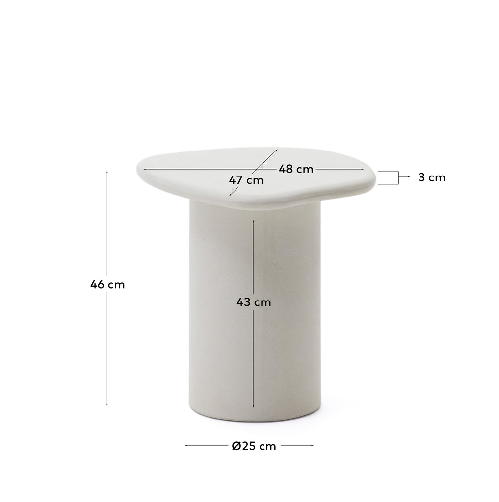 Table d'appoint Macarella en ciment blanc 48 x 47 cm