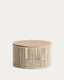 Table basse Dandara en acier, corde écrue et bois d’acacia Ø 70 cm FSC 100 %