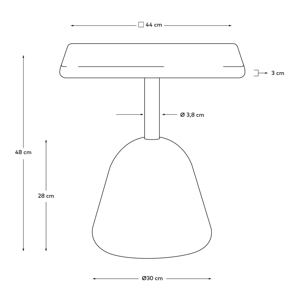 Table basse Saura avec plateau en terrazzo blanc et pied en terrazzo blanc 44x44x48cm