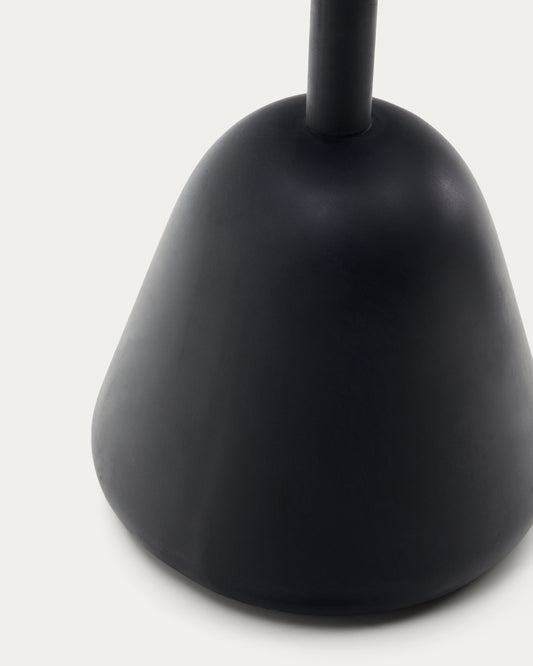 Taula de centre Saura de metall negre amb sobre d'acàcia natural 45 x Ø43 cm FSC 100%