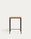 Taula alta exterior Salguer fusta massissa acàcia i acer acabat marró 70 x 70 cm FSC 100%
