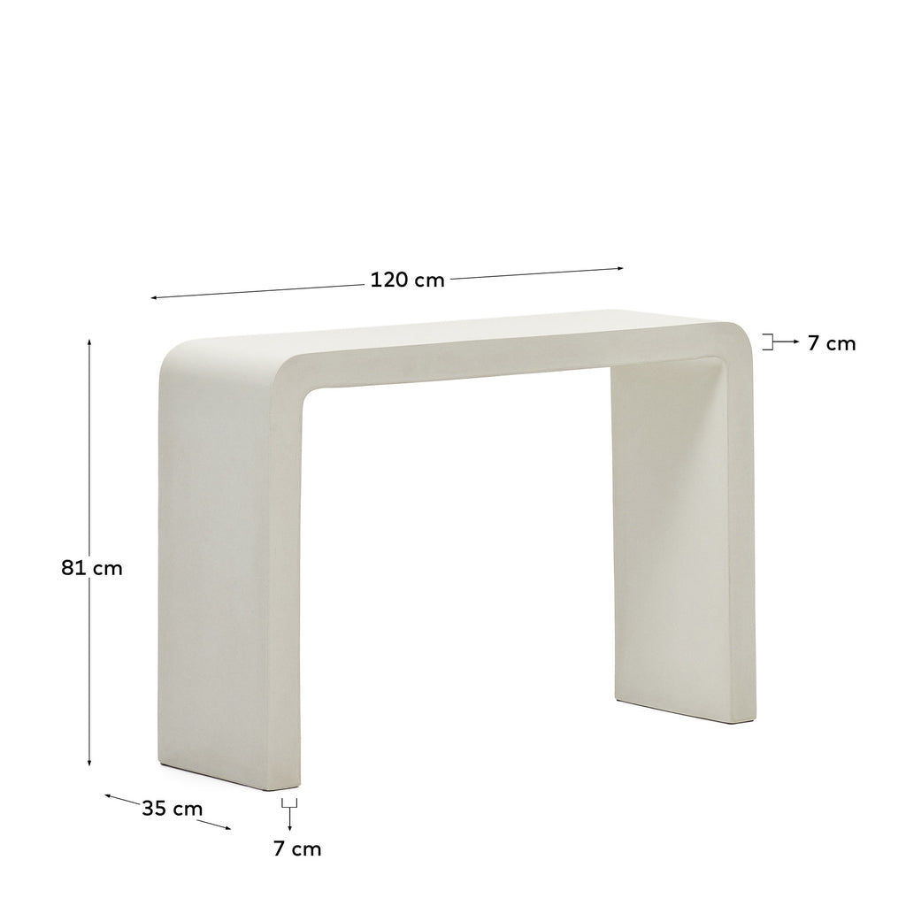 Consola Aiguablava de ciment blanc 120 x 80 cm