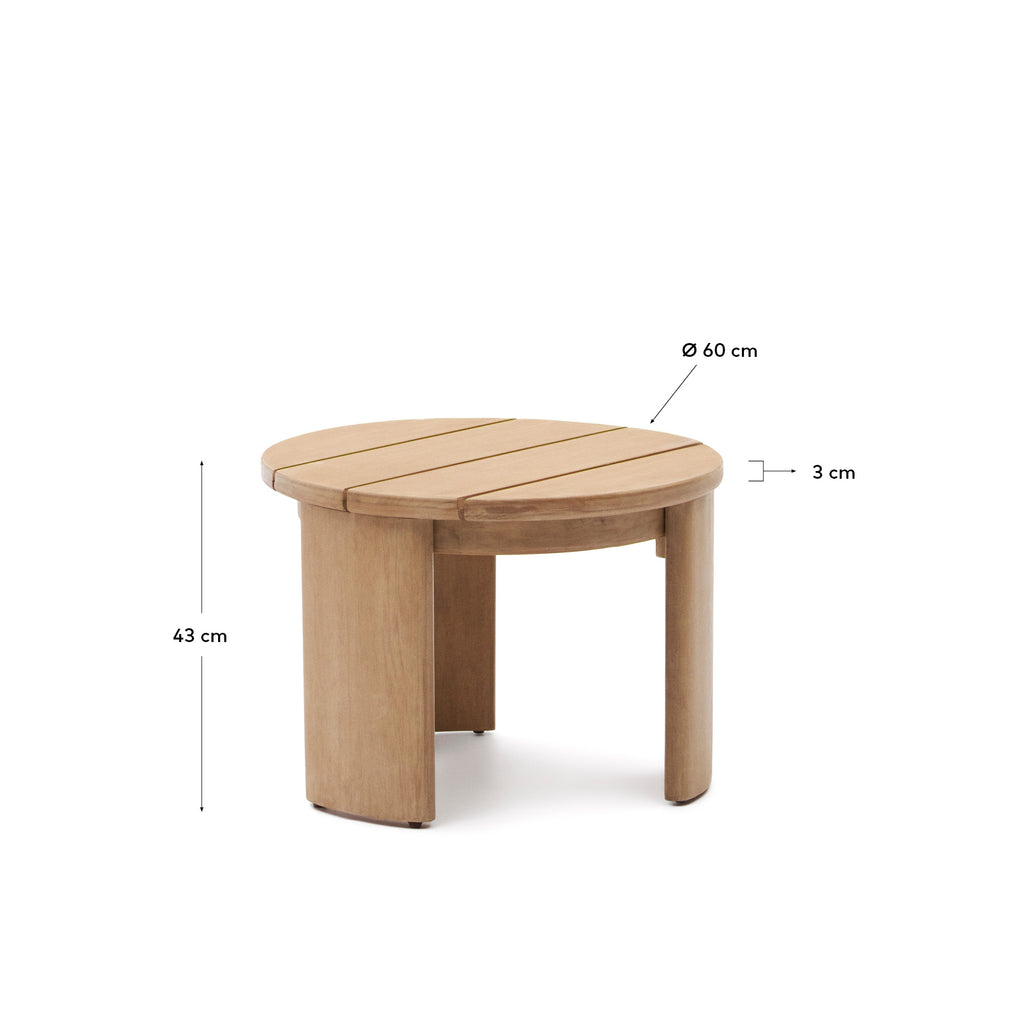 Table auxiliaire Xoriguer en bois d’eucalyptus Ø60 cm FSC 100 %