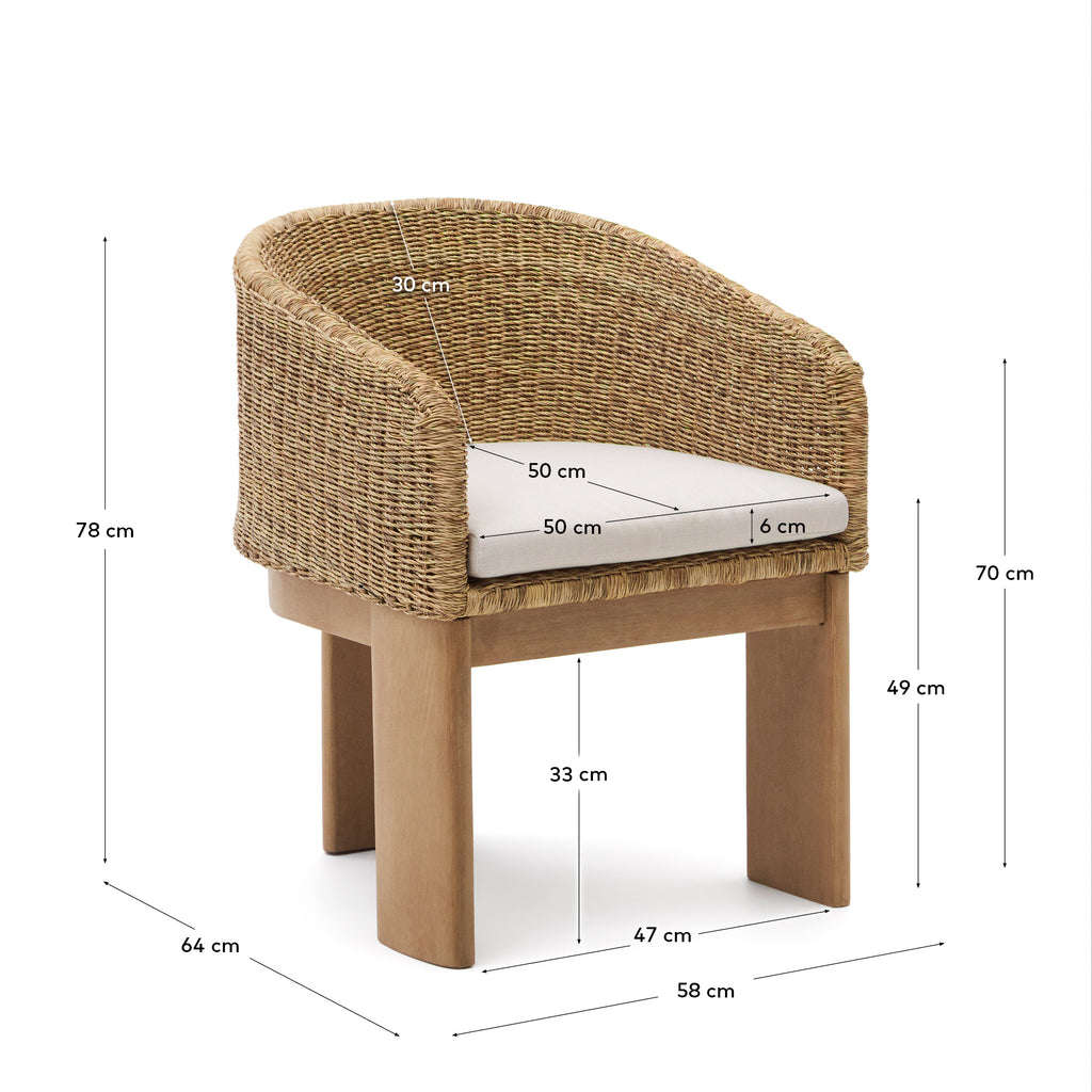 Chaise Xoriguer en rotin synthétique et bois d’eucalyptus FSC 100 %