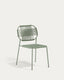 Silla apilable de exterior Talaier de cuerda sintética y acero galvanizado acabado turquesa