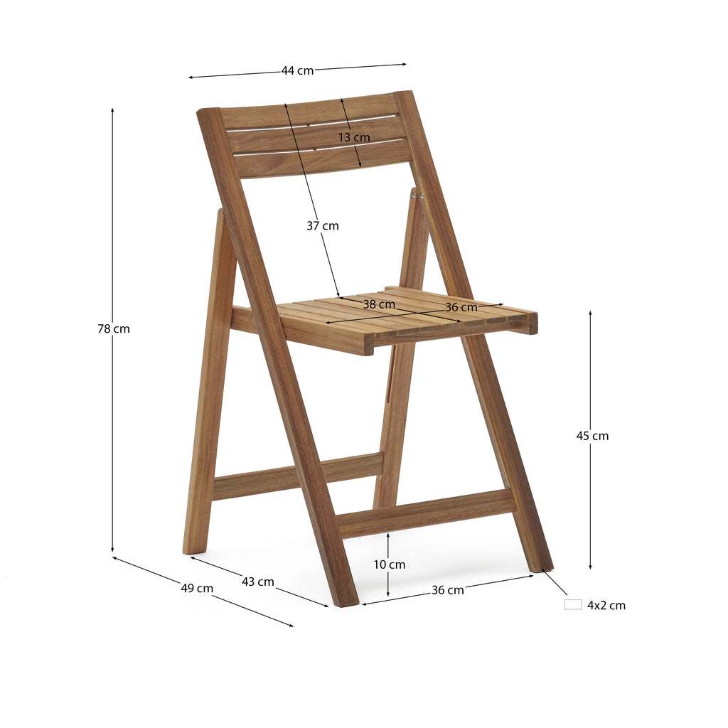 Silla plegable de exterior Sadirar de madera maciza de acacia FSC 100%