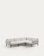 Sofá modular rinconero exterior Sorells 5 plazas tapizado beige aluminio verde 276x191,5cm