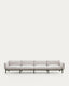 Sofà modular d'exterior Sorells 4 places amb entapissat beix i alumini verd 314  cm
