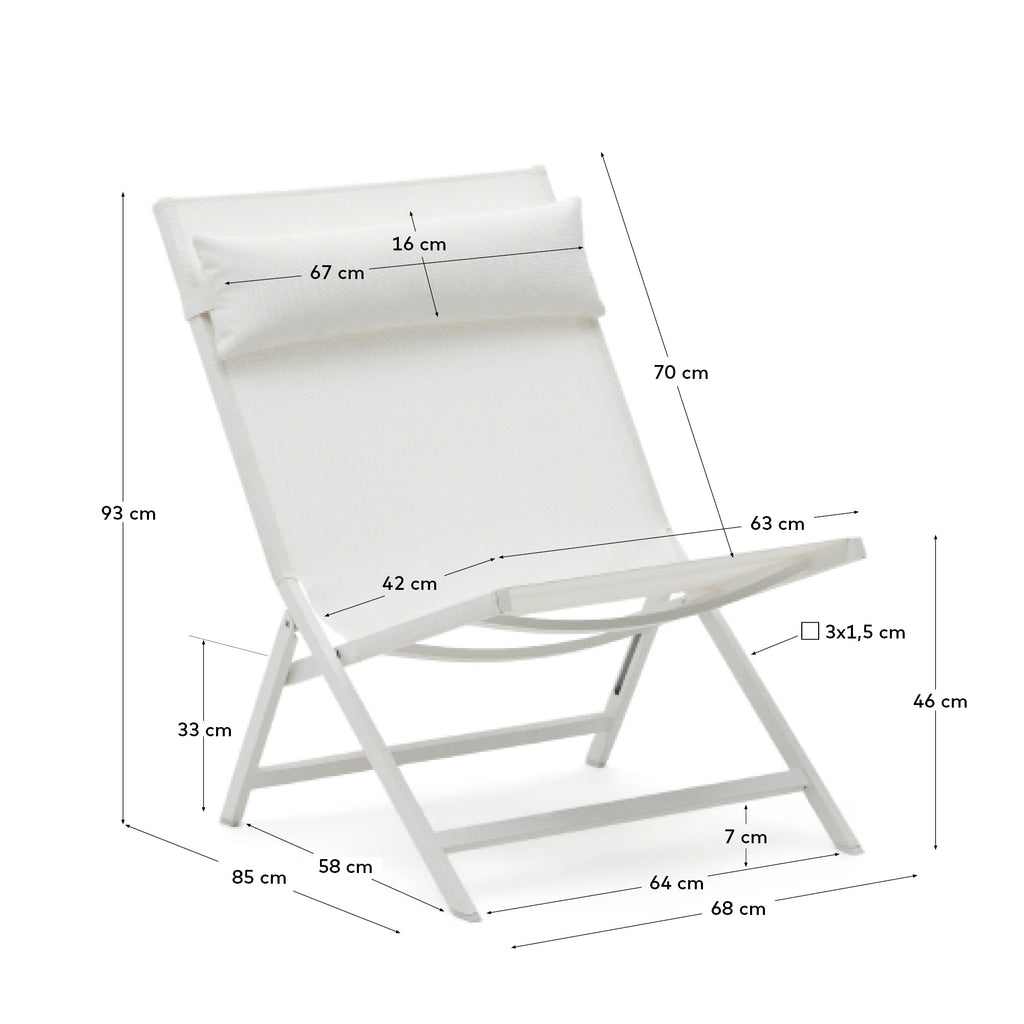 Fauteuil pliant Canutells en aluminium avec finition gris clair