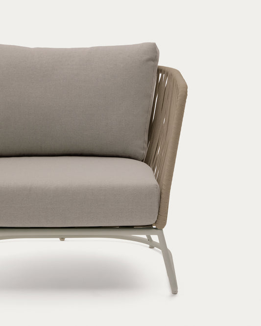 Butaca de exterior Saconca de cuerda y acero galvanizado beige