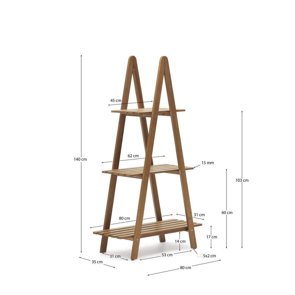 Prestatgeria d'exterior Victora de fusta massissa d'acàcia 80 x 140 cm FSC 100%