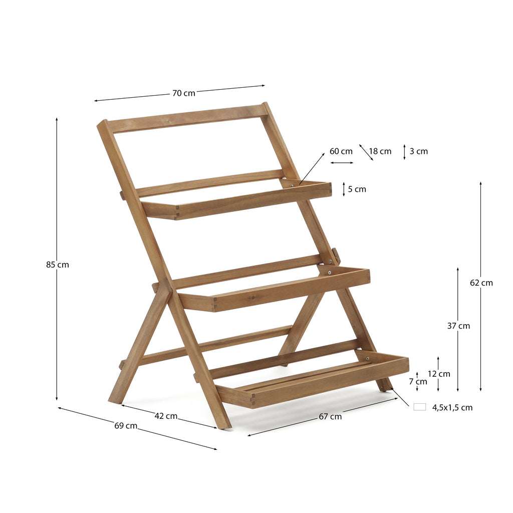 Prestatgeria d'exterior Victora de fusta massissa d'acàcia 70 x 85 cm FSC 100%