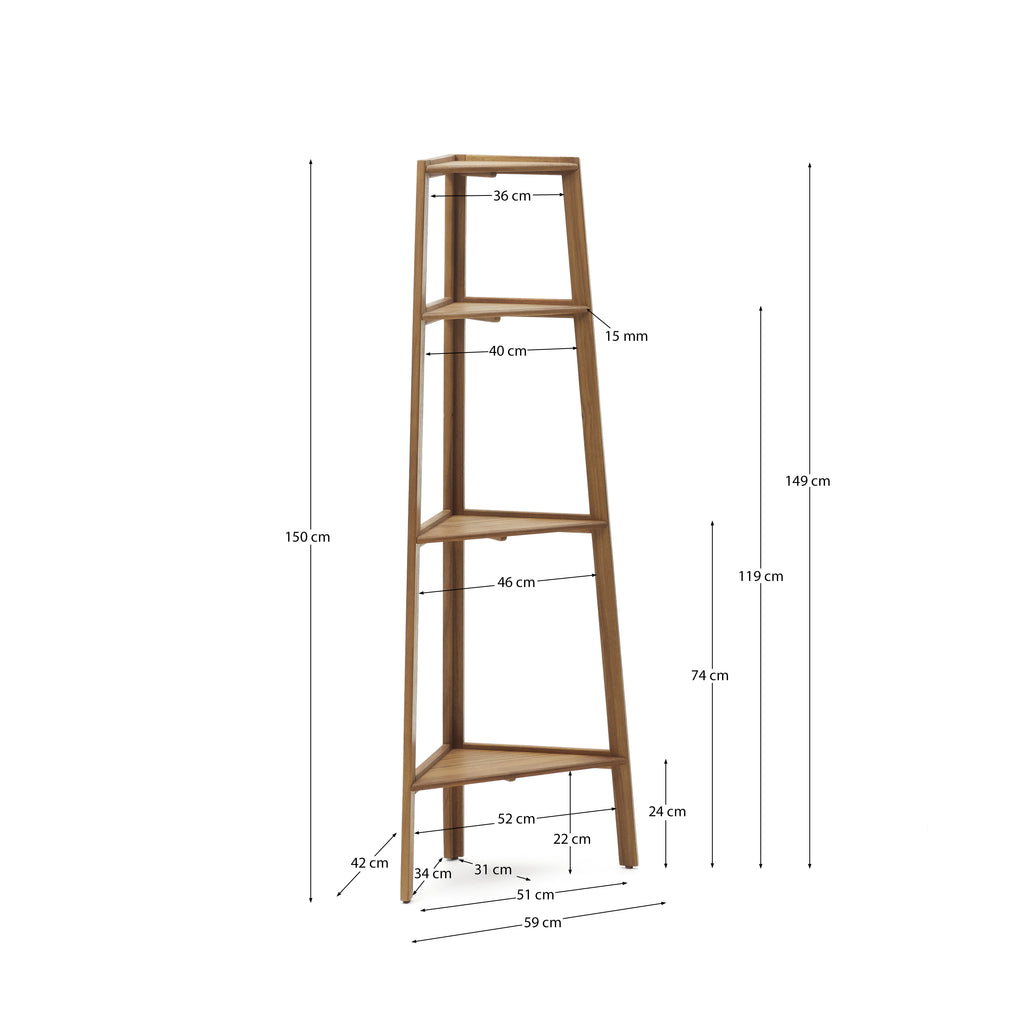 Prestatgeria d'exterior Victora de fusta massissa d'acàcia 42 x 150 cm FSC 100%