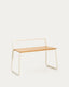 Banc Tinn de xapa de freixe i estructura de metall beix 75 cm