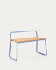 Banc Tinn de xapa de freixe i estructura de metall blau 75 cm