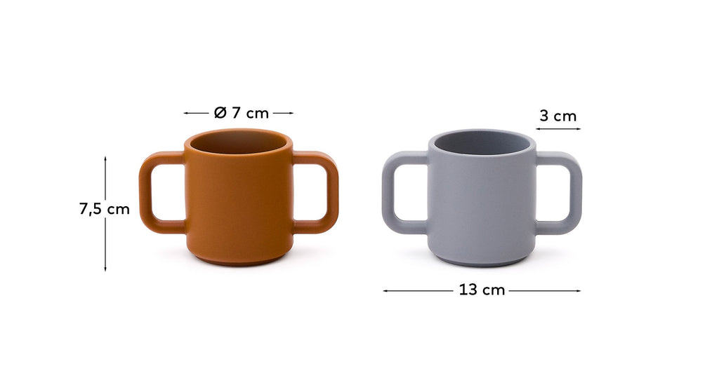 Set Lili de 2 tasses de silicona taronja i blava
