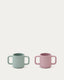 Set Lili de 2 tasses de silicona rosa i turquesa