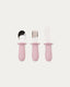 Set Lili de cuchara, tenedor y cuchillo de silicona rosa