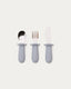 Set Lili de cuchara, tenedor y cuchillo de silicona azul