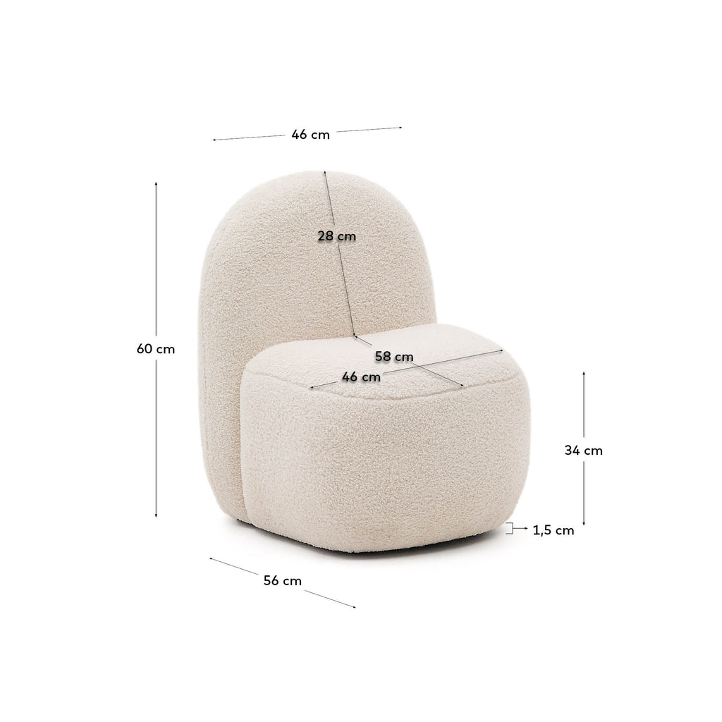 Butaca infantil Bucky de borreguet blanc FSC 100%
