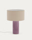 Lampe de table Toneric en céramique avec finition lilas et coton