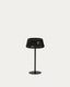 Lámpara de mesa solar para exterior Aldet de cuerda jaspeada negro y verde y pie de metal negro