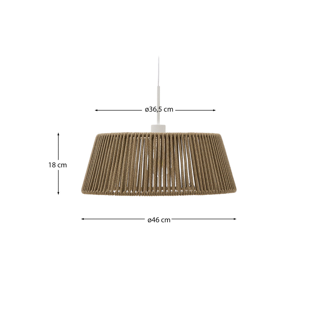 Pantalla para lámpara de techo Aldet de cuerda jaspeada beige Ø46 cm