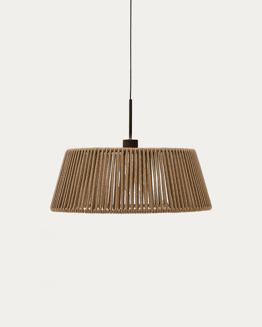Pantalla para lámpara de techo Aldet de cuerda jaspeada beige Ø46 cm