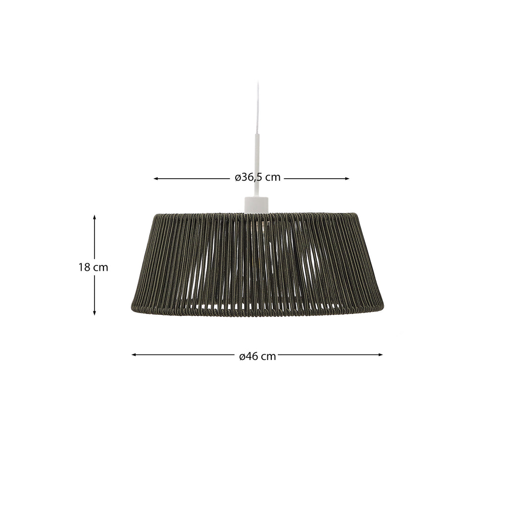 Pantalla para lámpara de techo Aldet de cuerda jaspeada negro y verde Ø46 cm
