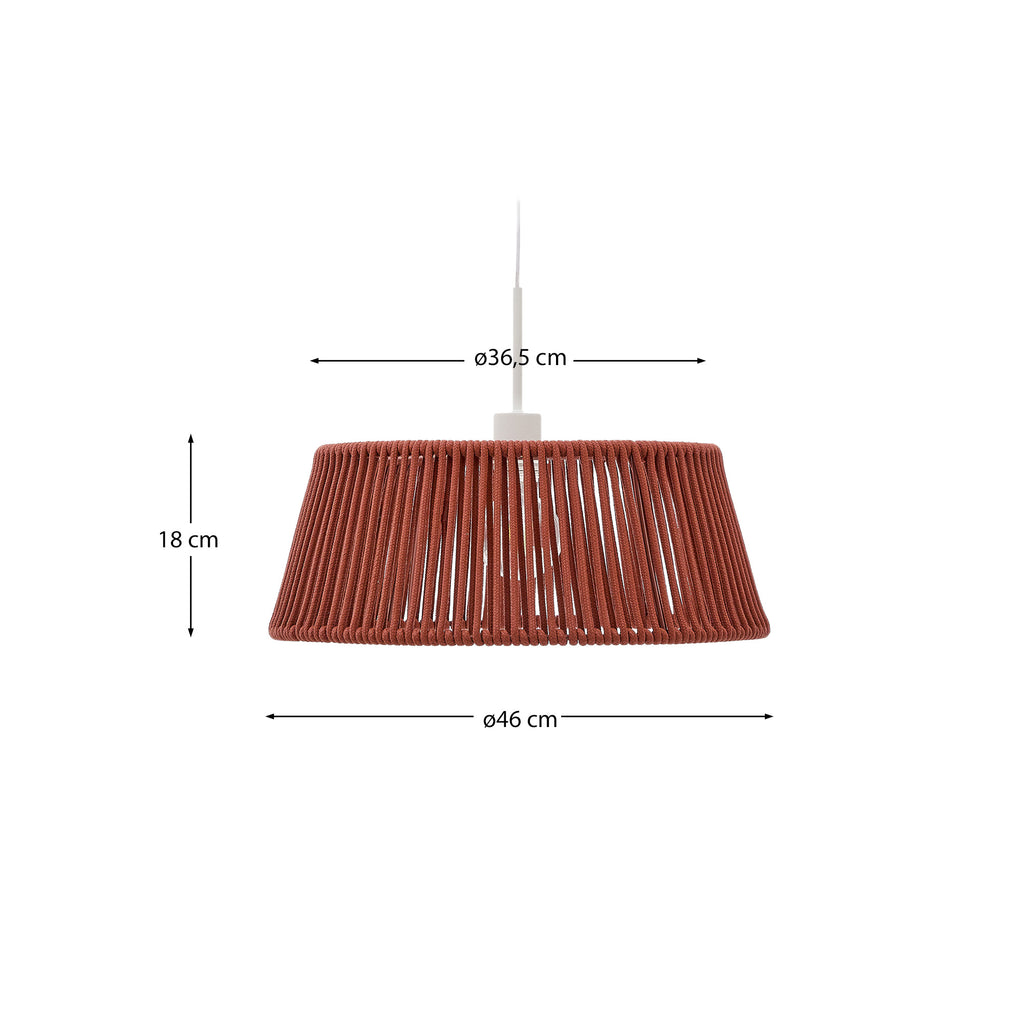 Pantalla para lámpara de techo Aldet de cuerda jaspeada terracota Ø46 cm