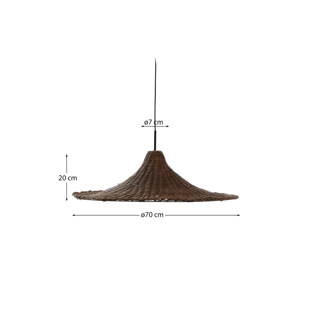 Abat-jour pour suspension Bladia en rotin avec finition marron Ø 70 cm