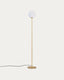 Lampadaire Brisia en métal finition laiton brossé avec 1 boule en verre dépoli Ø 20 cm