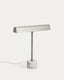 Lámpara de mesa Lynor de metal cepillado con base de mármol blanco