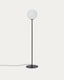 Lampadaire Brisia en métal finition noire avec 1 boule en verre dépoli Ø 30 cm