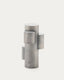 Lampe de table LED portable Adrina en métal gris clair avec finition brossée